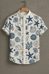 Oceanic Star Pattern Casual Mens Shirt