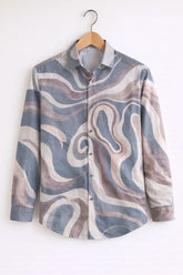 Men’s Pastel Abstract Pattern Casual Shirt