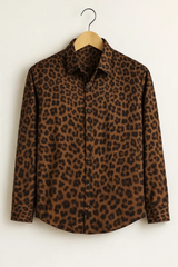 Men’s Leopard Pattern Printed Party Full Sleeve Shirt