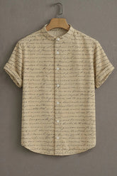 Hand Written Pattern Casual Mens Shirt