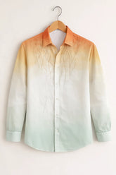 Men’s Peach Mint Ombre Designer Shirt