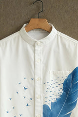 Ocean Printed Pattern Casual Mens Half Sleeves Shirt