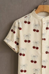 Cherrys Printed Pattern Casual Mens Half Sleeves Shirt