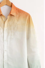 Men’s Peach Mint Ombre Designer Shirt