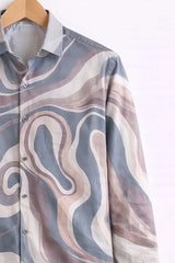 Men’s Pastel Abstract Pattern Casual Shirt