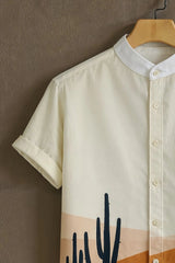 Desert Pattern Casual Mens Half Sleeves Shirt