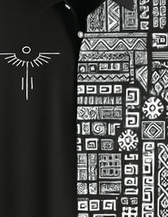 Black Aureon Printed Mens Half Sleeves Shirts - XPST