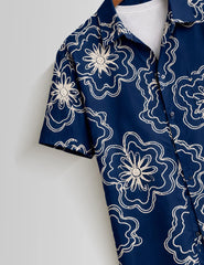 Blue Outline Mens Half Sleeves Shirts - XPST
