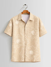 Cream Outline Mens Half Sleeves Shirts - XPST