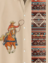 CowBoy Printed Mens Half Sleeves Shirts - XPST