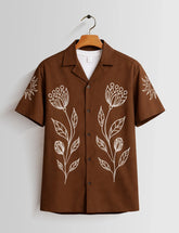 Maroon Outline Mens Half Sleeves Shirts - XPST
