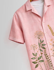 Pink Corn Mens Half Sleeves Shirts - XPST