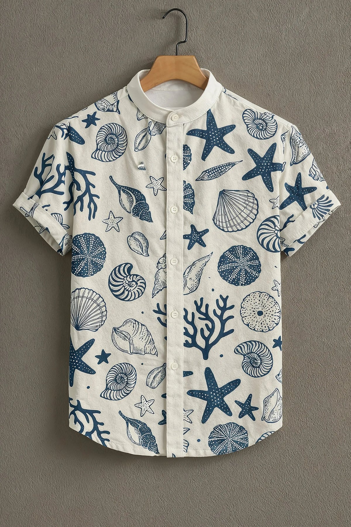 Oceanic Star Pattern Casual Mens Shirt