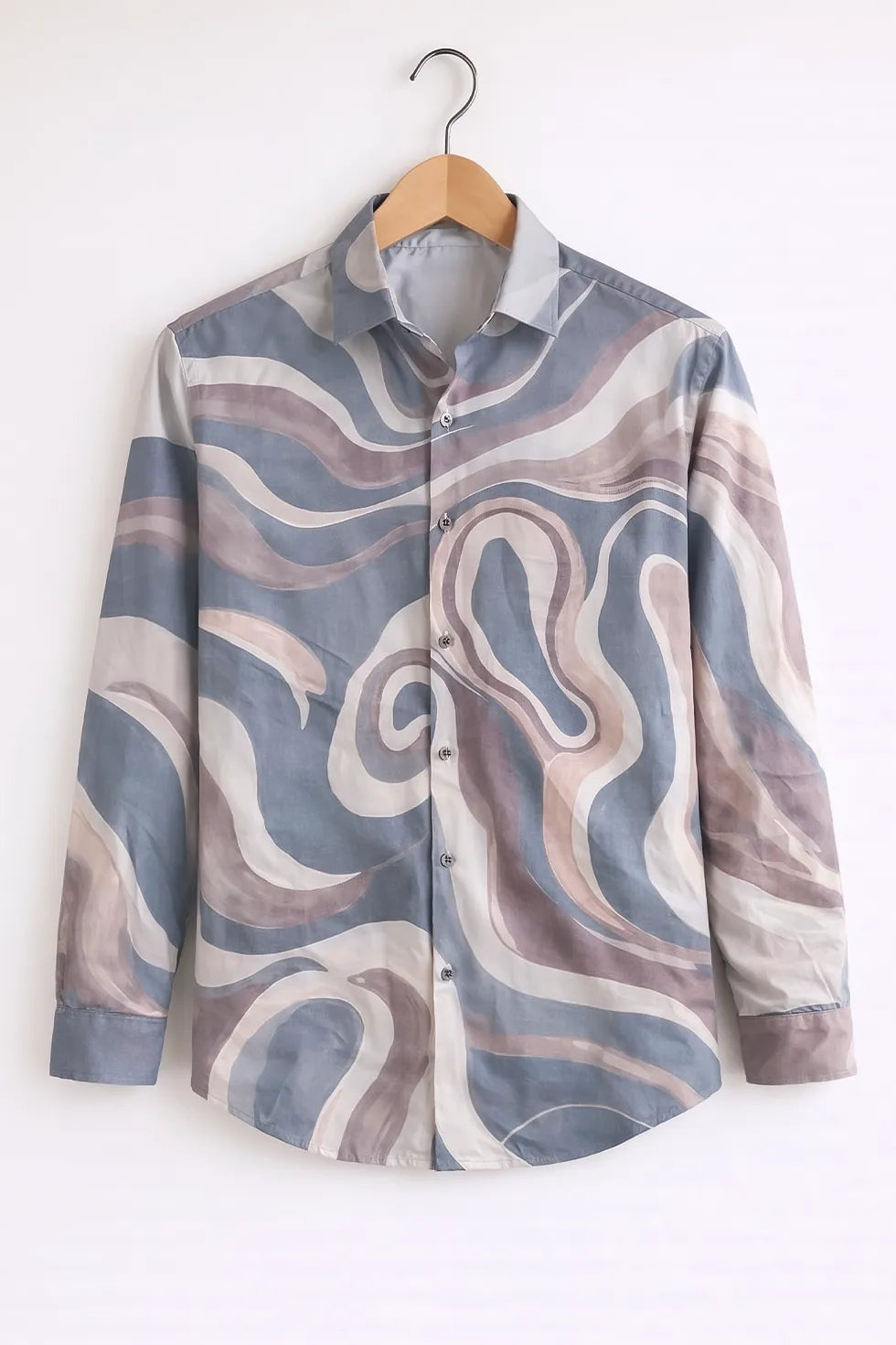 Men’s Pastel Abstract Pattern Casual Shirt