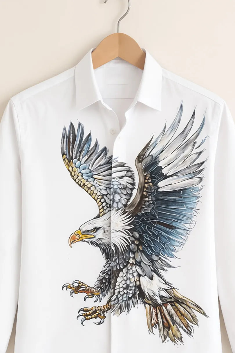 Men’s Flying Eagle Artwork Printed Stylish Shirt