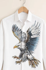 Men’s Flying Eagle Artwork Printed Stylish Shirt