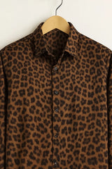 Men’s Leopard Pattern Printed Party Full Sleeve Shirt