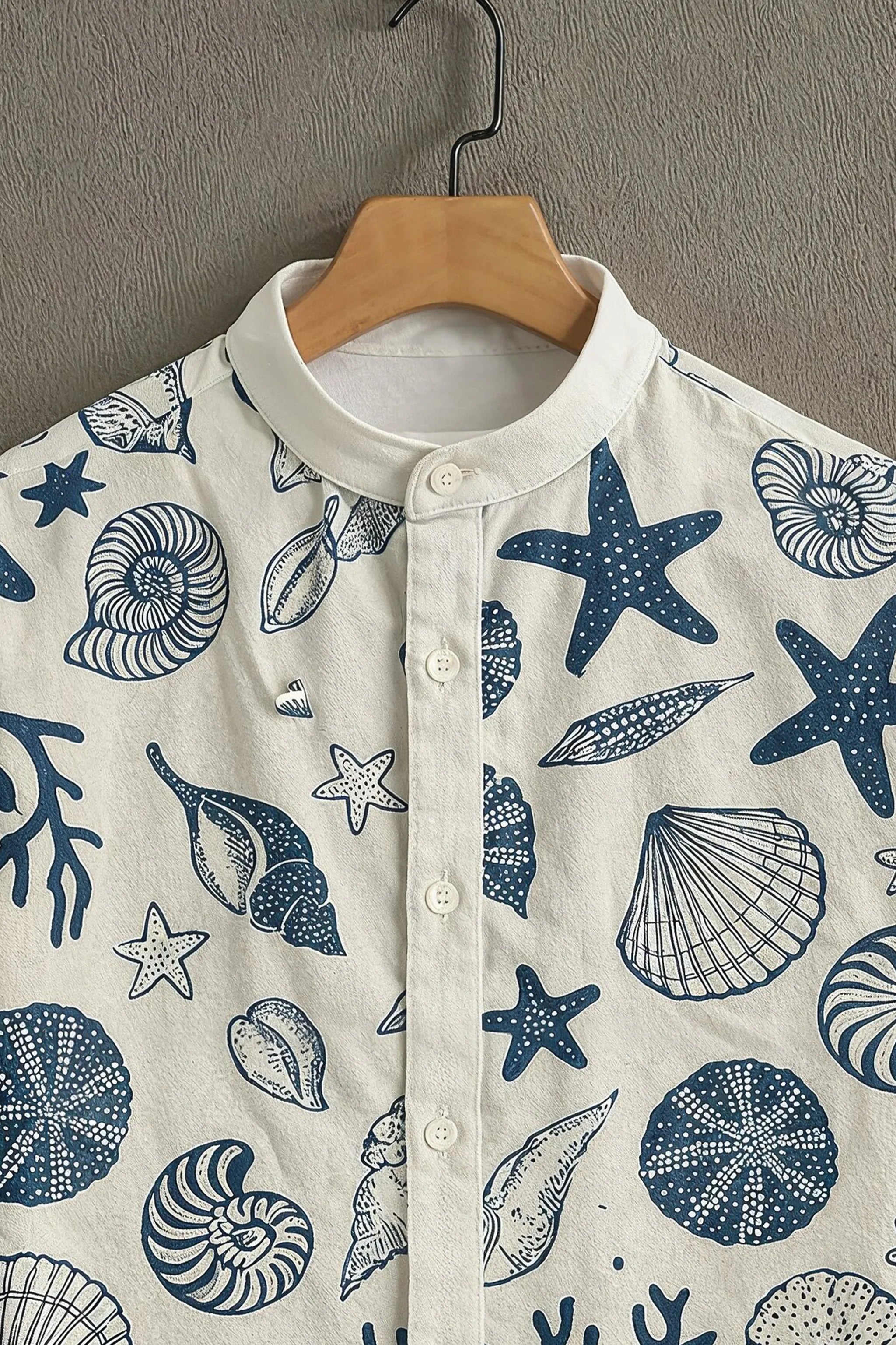 Oceanic Star Pattern Casual Mens Shirt