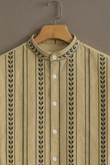 Vertical Pattern Casual Mens Half Sleeves Shirt