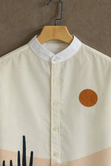 Desert Pattern Casual Mens Half Sleeves Shirt