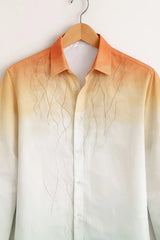 Men’s Peach Mint Ombre Designer Shirt