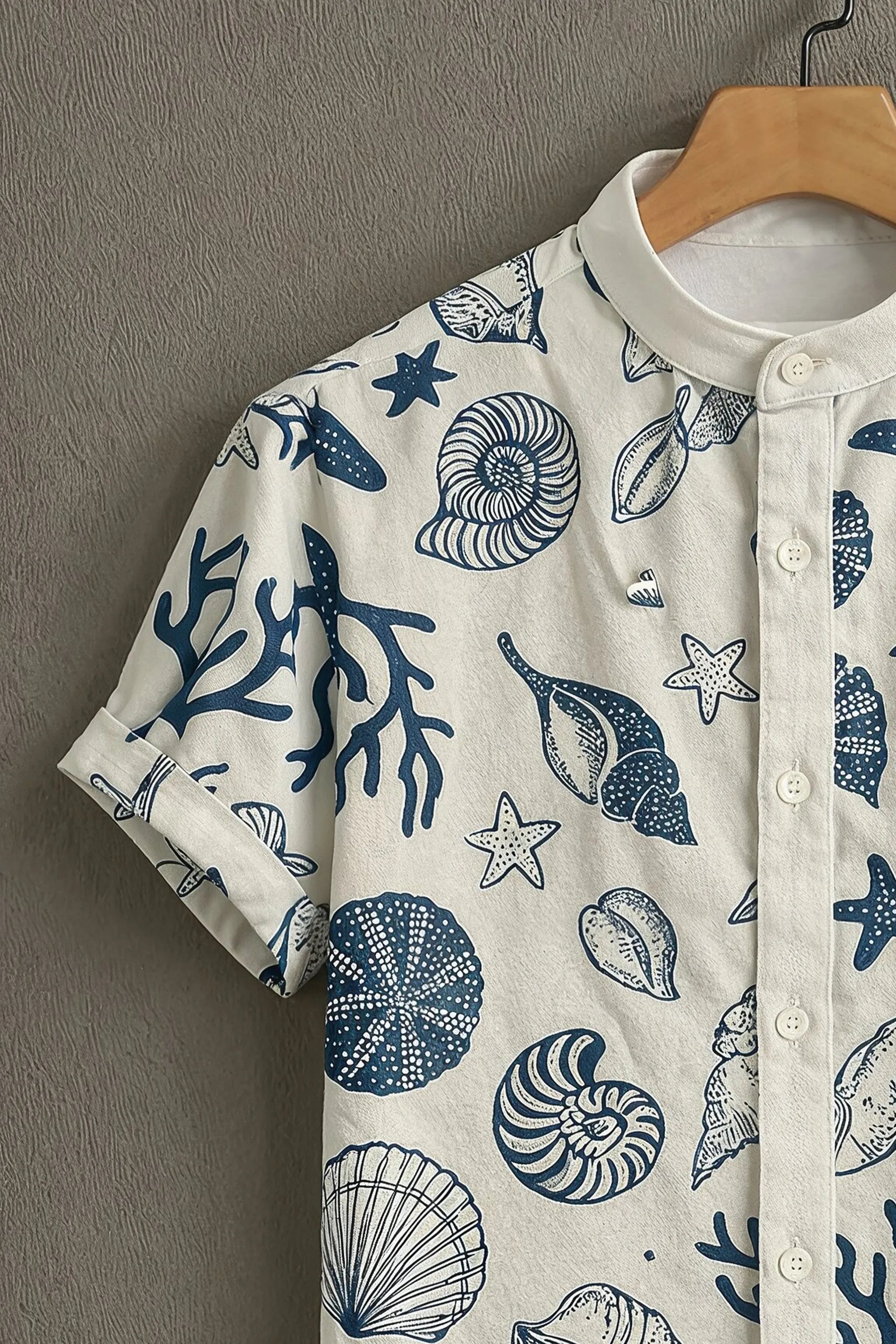 Oceanic Star Pattern Casual Mens Shirt