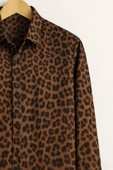 Men’s Leopard Pattern Printed Party Full Sleeve Shirt