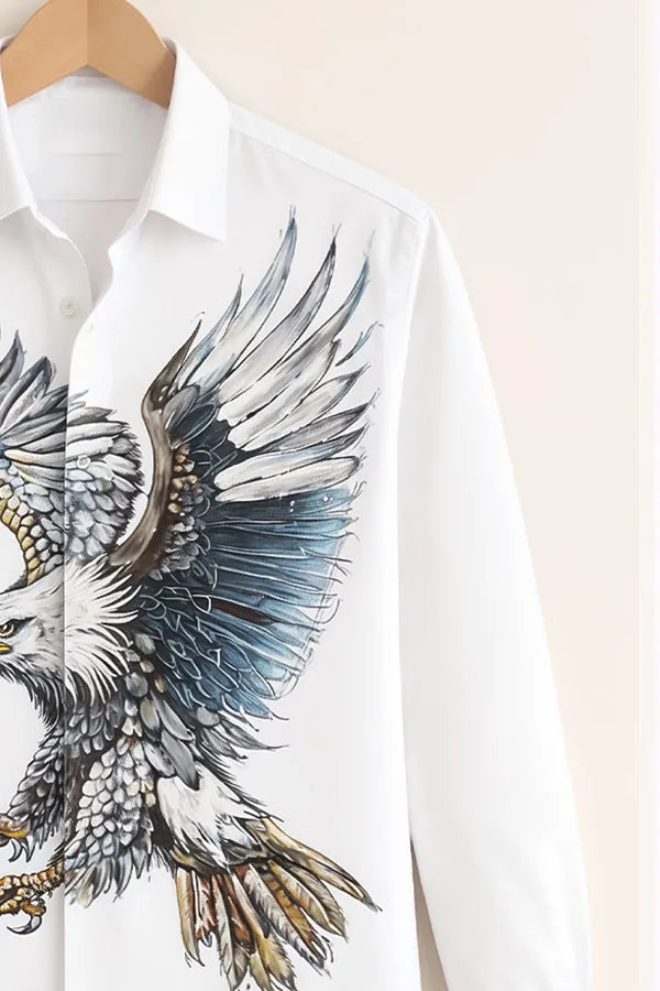 Men’s Flying Eagle Artwork Printed Stylish Shirt