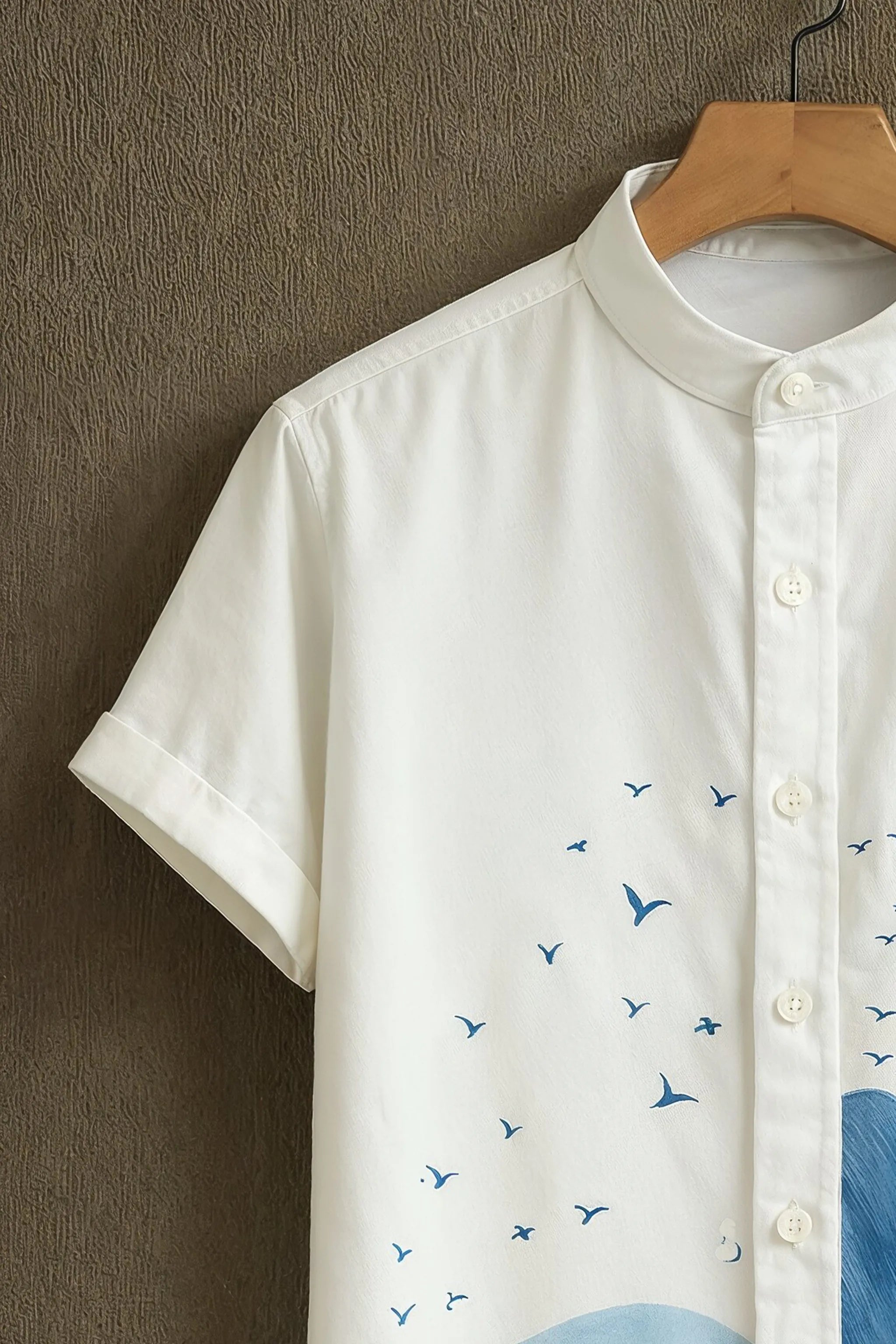 Ocean Printed Pattern Casual Mens Half Sleeves Shirt