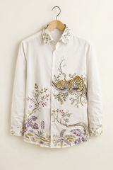 Men’s Nature-Inspired Leopard Artwork Shirt
