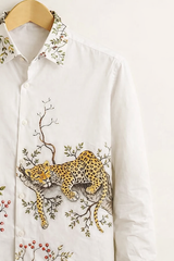 Men’s Nature-Inspired Leopard Artwork Shirt