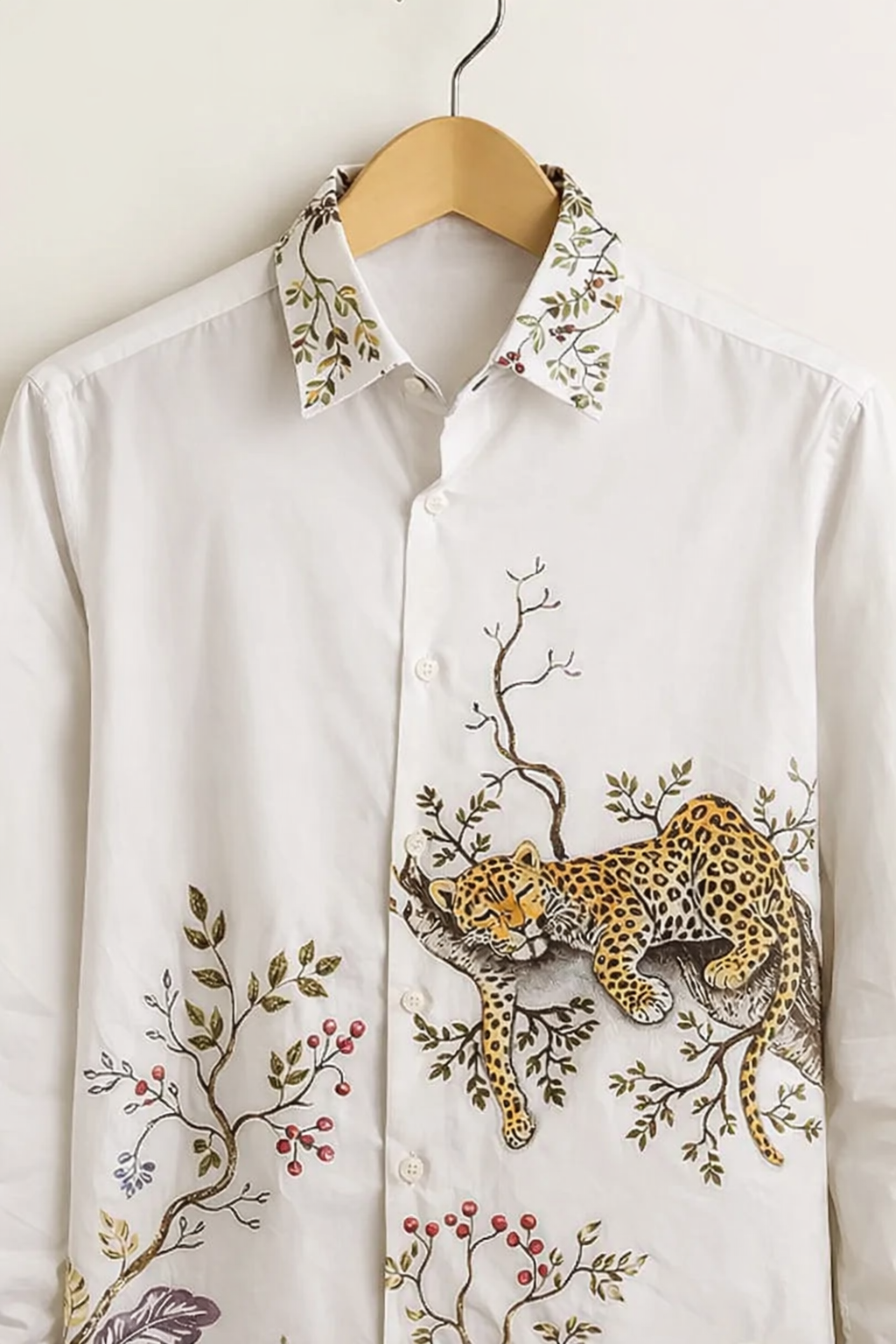 Men’s Nature-Inspired Leopard Artwork Shirt