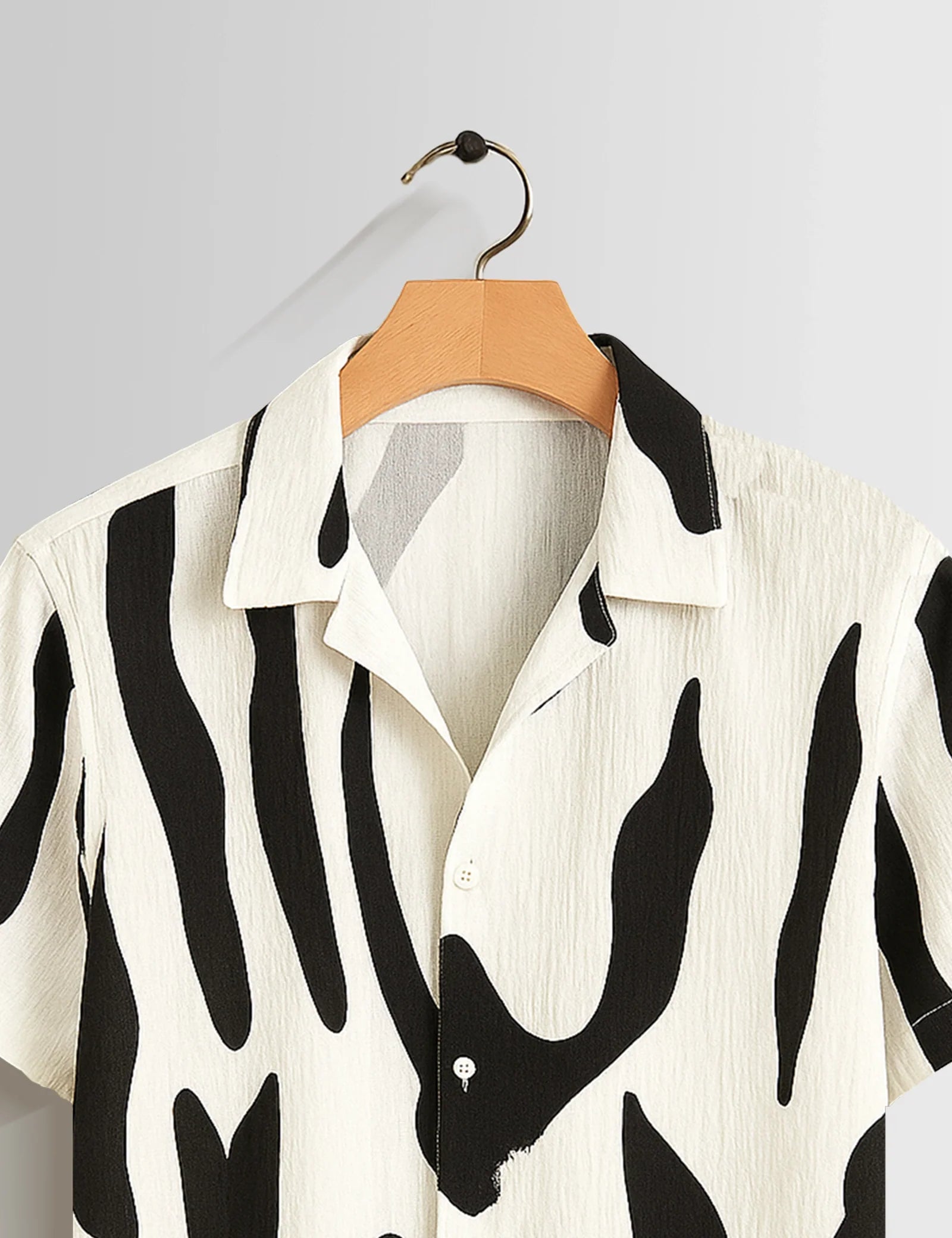 Black Scratch Printed Mens Half Sleeves Shirts - XPST