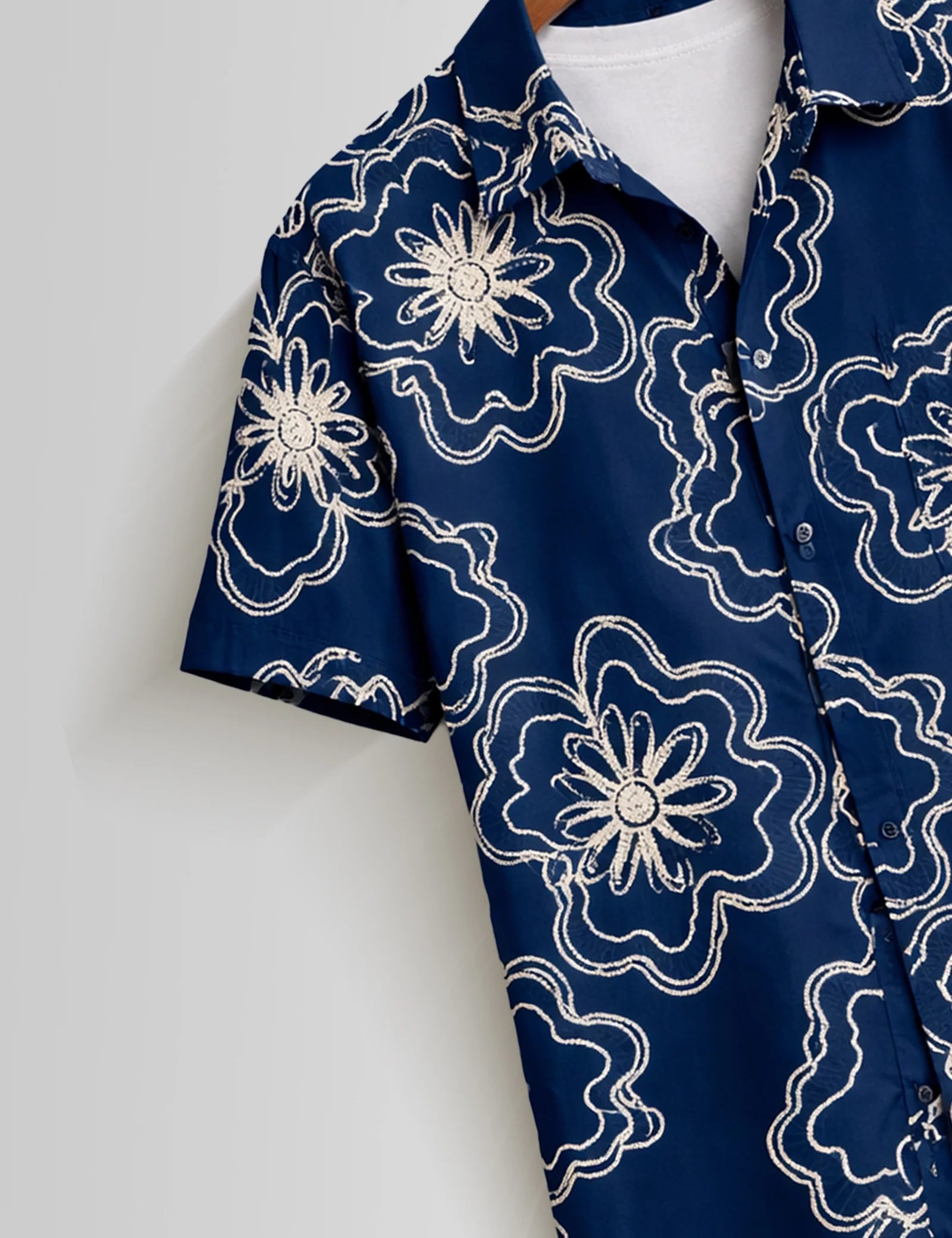 Blue Outline Mens Half Sleeves Shirts - XPST