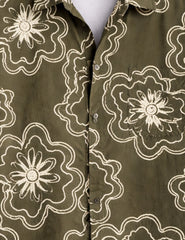 Outline Flower Mens Half Sleeves Shirts - XPST